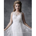 Embellished com requintado frisado Lace apliques vestido de noiva de conto de fadas